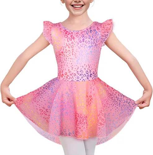 Miniatura 59 de LUOUSE Elegante leotardo de ballet para niñas con falda, mangas con volantes y volantes, perfecto para baile y gimnasia
