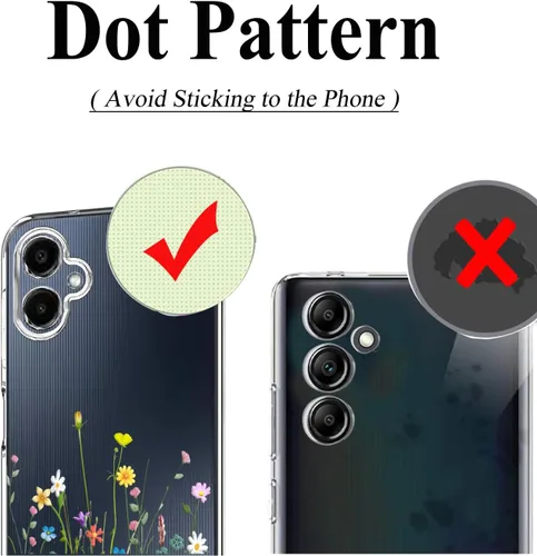 Miniatura 7 de Unov Funda diseñada para Galaxy A06 4G, funda transparente con [patrón antideslizante en relieve], protección delgada a prueba de golpes