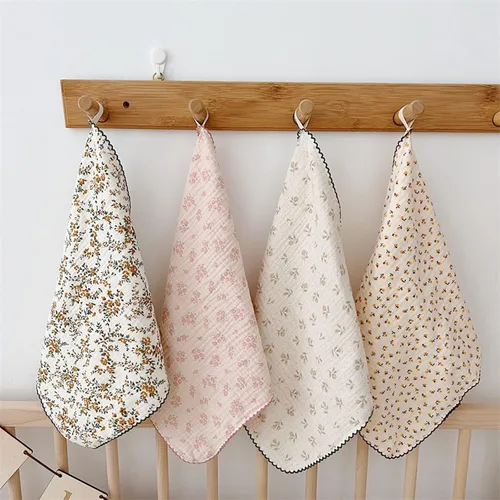 Miniatura 18 de BuLuTu - Paños de limpieza reutilizables 100% algodón muselina para cocina, 4 unidades, paños de cocina con estampado floral dulce, paños de esponja