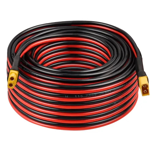 Cable de extensión XT60 de 10 AWG de 50 pies 2 3 5 10 10 15 20 25 30 35 40 50 75 100 pies XT60 conector hembra a macho para estación de energía