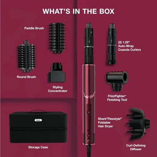Miniatura 8 de Shark FlexStyle Air Multi-Styler y sistema de secado Cepillo secador de pelo para soplados con rizadores Coanda de envoltura automática, cepillo