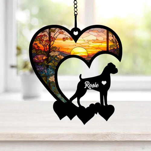 Miniatura 52 de NAZENTI Atrapasoles personalizado de sabueso afgano, adorno conmemorativo personalizado para la pérdida de mascotas, regalo de condolencia