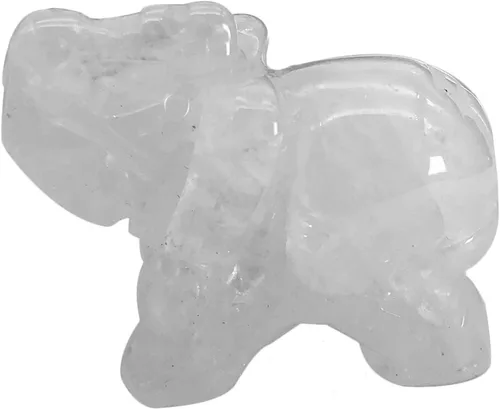 Miniatura 15 de Fekuar Figuras de elefante de cristal curativo talladas a mano de 1.5 pulgadas, escultura de estatua de animal de bolsillo de la suerte, decoración