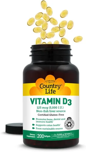 Miniatura 8 de Country Life Vitamina D3 5000 I.U., 200-Softgel