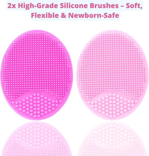 Miniatura 9 de Cepillo y Esponja para Costra Láctea del Bebé - Esenciales de Baño para Recién Nacidos Peine de Tratamiento Esponjas de Baño para Bebés