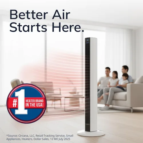 Miniatura 2 de Lasko Ventilador de torre oscilante para todas las estaciones y calentador de espacio en uno para el hogar con termostato ajustable, protección