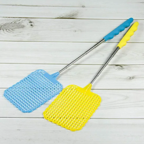 Miniatura 5 de Matamoscas extensible, matamoscas telescópico, matamoscas manual de plástico resistente con mango extensible de acero inoxidable, 5 piezas