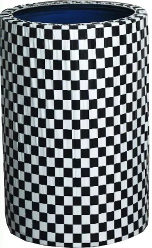 Kwik-Covers Fundas ajustables para latas de 33 galones y 55 galones, paquete de 5 (cuadros negros y blancos, 55 galones)