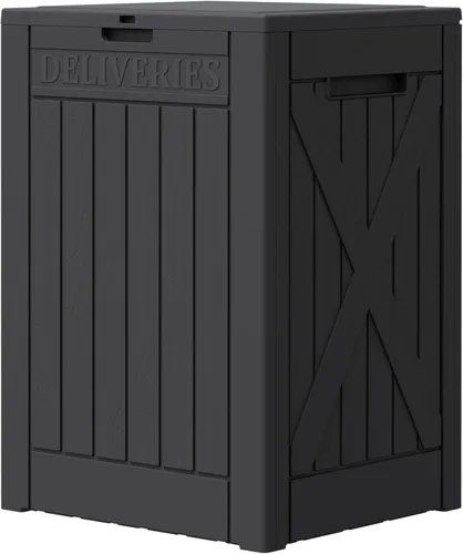 Miniatura 18 de Greesum Caja de resina de 31 galones para todo tipo de clima, cajas de almacenamiento al aire libre para juegos de muebles de patio, juguetes al