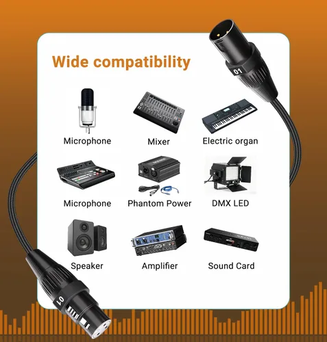 Miniatura 4 de Jamesin Cables XLR de 4 canales de 6 pies macho a hembra, cable de serpiente con etiqueta digital y cable de audio de micrófono codificado por