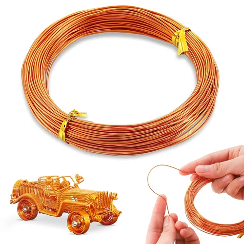 Miniatura 10 de Alambre de aluminio de calibre 20, alambre de metal flexible de 0.031 in, 32.8 pies, alambre floral para hacer joyas, esculpir, muñecos esqueleto