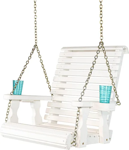 Miniatura 10 de Amish Casual Silla giratoria resistente con tratamiento a presión con portavasos (mancha de cedro)