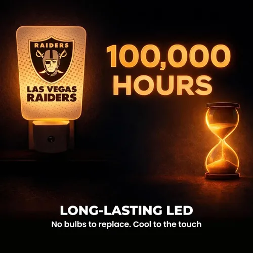 Miniatura 4 de Party Animal Luz nocturna LED del equipo de la NFL, con sensor automático y 3 ajustes de luz, diseño delgado de 5 pulgadas que se adapta a enchufes