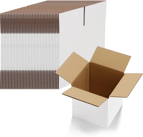 Miniatura 12 de HORLIMER Paquete de 40 cajas de envío de 5 x 5 x 5, caja de cartón corrugado blanco para correo, embalaje, pequeñas empresas