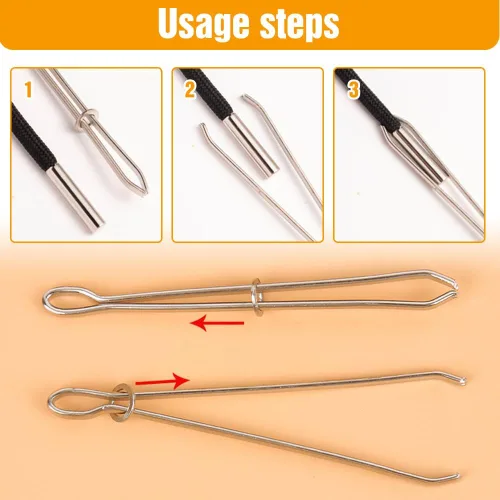 Miniatura 4 de Runsgo Juego de herramientas de enhebrador de cuerda, clips de costura, para reemplazo de cordón para sudaderas, pantalones cortos, pantalones