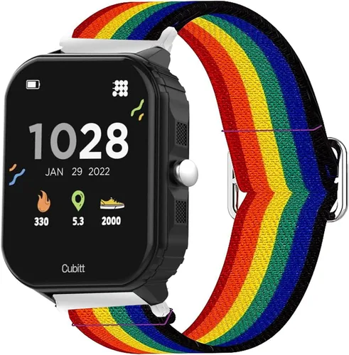 Miniatura 14 de Lamshaw Correa de reloj inteligente compatible con Cubitt para adolescentes, correa de repuesto ajustable de nailon elástico, accesorios compatibles