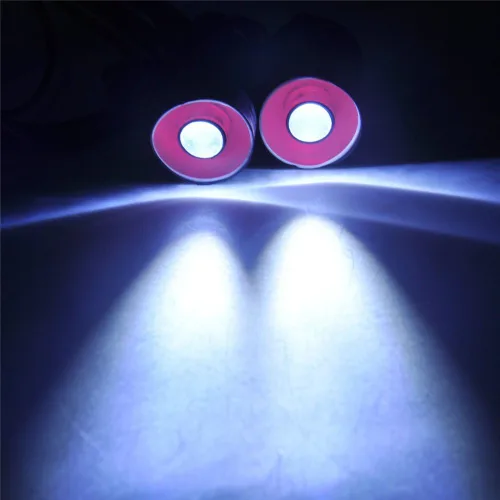 Miniatura 3 de QUE-T Luz trasera LED de ojos de ángel y ojos de demonio de 2 ledes, para autos de oruga modelo RC 1/10 (rojo + blanco, 0.866 in)