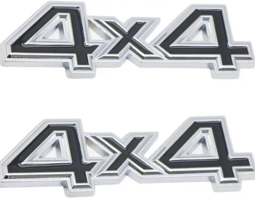 Miniatura 2 de 2 emblemas cromados de aleación de zinc 3D 4 x 4, aptos para SUV y camionetas 4Wd universales para guardabarros laterales de automóvil