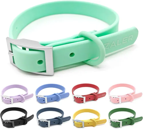 Miniatura 13 de ZALER Collar de perro impermeable, collares de perro ajustables a prueba de olores, fáciles de limpiar, collares suaves y cómodos para perros Verde
