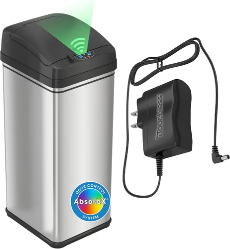 Miniatura 22 de iTouchless PUEDE DE BASURA AUTOMÁTICO DE 13 GALONES CON FILTRO DE ABSORTE DE OLOR Y BLOQUEO DE LA TAPA, PINDADOR DE BASURA DE COCINA DE SENSOR