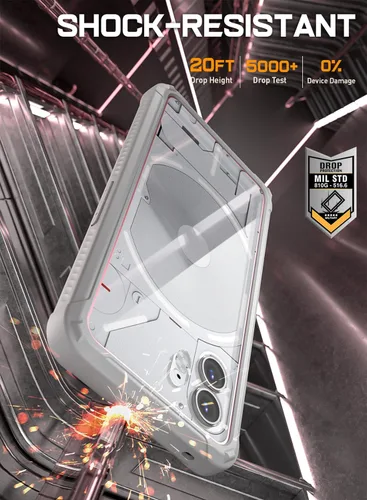 Miniatura 6 de Poetic Guardian - Funda compatible con Nothing Phone 2 de 6.7 pulgadas [prueba de caídas de grado militar de 20 pies], funda híbrida de cuerpo Rosa