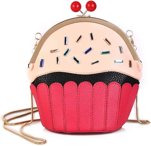 QZUnique Bolso cruzado de la forma de la comida Bolso del cuerpo de la PU del bolso de la historieta del helado del bolso del bolso del bolso con la