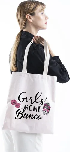 Miniatura 4 de TSOTMO Divertido Bunco Regalo Juego Noche Fuera Bunco Bunco Fiesta Mujeres Apuestas Amante Cremallera Bolsa Bolsa de Maquillaje, Beige, Bolso Bunco