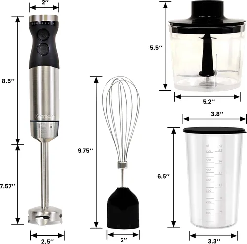 Miniatura 7 de Kenmore - Batidora de inmersión de mano, batidora de mano eléctrica con eje de acero inoxidable, batidora, velocidad variable para batidos
