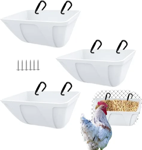 mozoba Comedero Colgante para Pollo para Cabra, Oveja, Ciervo, Aves de Corral, Pato, Pollo, Valla de Alimentación, Contenedor de Alimentación para