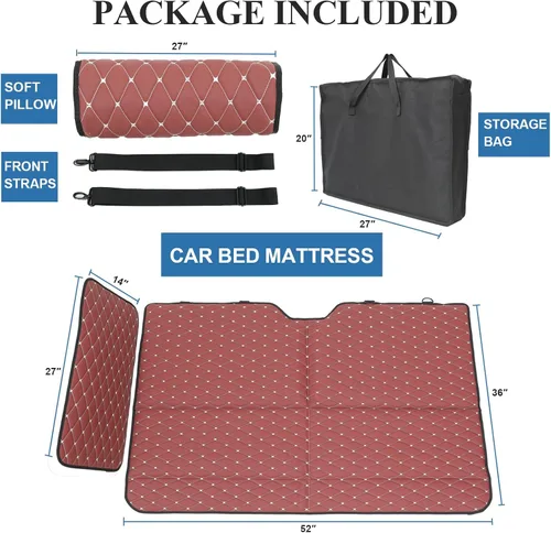 Miniatura 6 de Colchón de cama de asiento trasero de camión no inflable, camas portátiles para camiones grandes, cama de viaje plegable de doble cara F150/Camiones