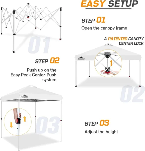 Miniatura 109 de EAGLE PEAK Tienda de campaña desplegable con bolsa de transporte con ruedas, 8 estacas, 4 cuerdas, 4 bolsas de peso, toldo de tienda de campaña
