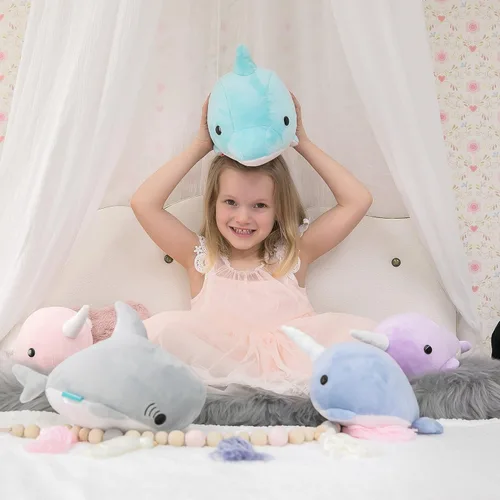 Miniatura 5 de Bellzi Lindo juguete de peluche de delfín bebé, adorable juguete suave de delfín y regalos, regalo perfecto para niños, bebés, niños pequeños