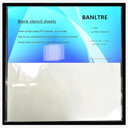 Miniatura 6 de BANLTRE 12 hojas de lámina de Mylar de 7.5 mil, 12 x 12 pulgadas, lámina de PET translúcida lechosa en blanco para hacer plantillas para máquinas