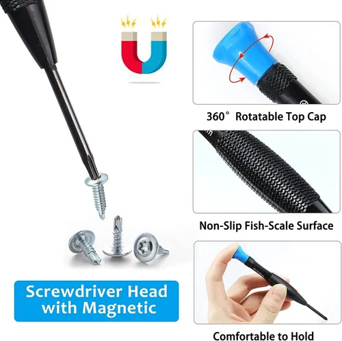Miniatura 3 de Juego de destornilladores Torx de 18 piezas, juego de destornilladores magnéticos pequeños Torx Phillips de cabeza plana con T2 T3 T4 T5 T6 T7 T8 T9