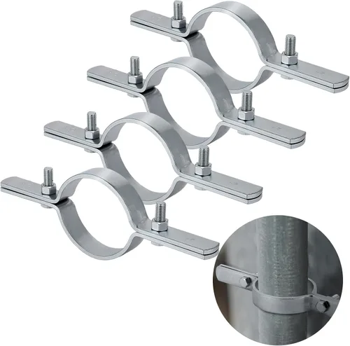 Miniatura 7 de MorningRo 4 abrazaderas verticales de tubo de 3 pulgadas, soportes de tubo rígido de acero galvanizado para fijación de conductos de cobre, hierro