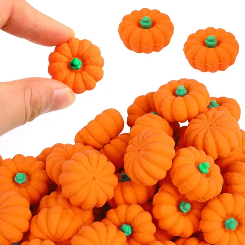 FOIMAS 30 borradores de calabaza 3D, mini borrador de goma de calabaza para niños, estudiantes, Halloween, otoño, Acción de Gracias, fiesta,