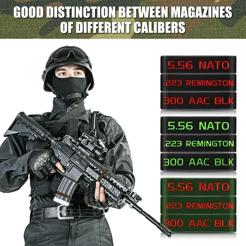 Miniatura 3 de Chivao Paquete de 45 bandas de marcado de revistas 5.56, 223 REM, 300 bandas opacas para accesorios