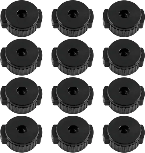 Miniatura 8 de Jiozermi 6 piezas de platillo negro tuercas accesorios de tambor, 0.315 in plástico liberación rápida platillo mate tuerca
