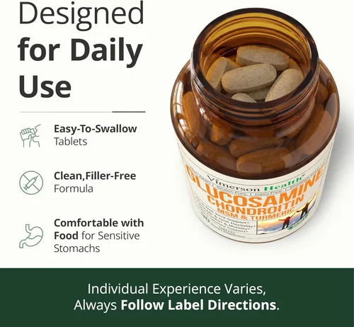 Miniatura 6 de Glucosamina Condroitina MSM - Suplemento de apoyo articular para mujeres y hombres con sulfato de glucosamina 1500 mg, condroitina y MSM