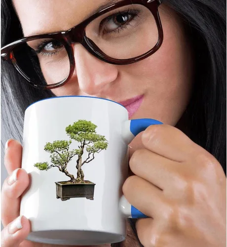 Miniatura 2 de 3dRose Penjing Bonsai 11oz Two-Tone Blue Mug Azul
