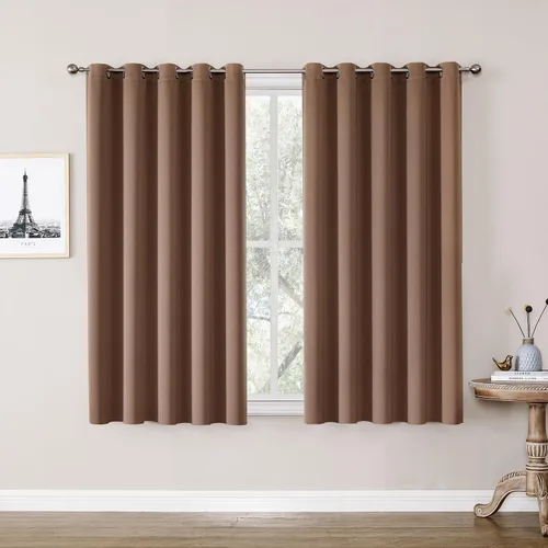 Miniatura 162 de ChrisDowa - Cortinas de cenefa pequeñas para cocina, cortinas cortas con ojales y aislamiento térmico para oscurecer la sala y habitación