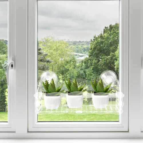 Miniatura 6 de Abaodam Macetas Soporte de acrílico transparente para alféizar de ventana Extensor de alféizar de ventana Soportes para bonsái para el hogar