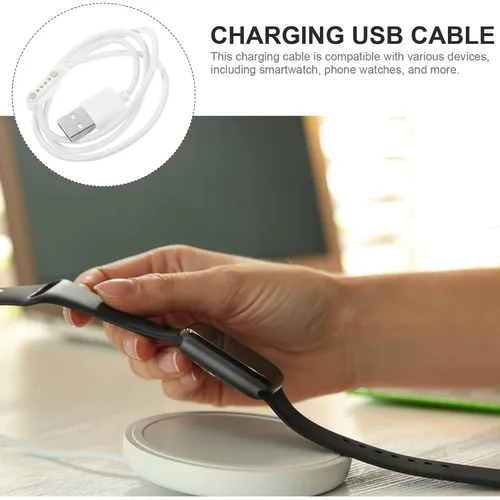 Miniatura 7 de Toddmomy Cable de carga magnético para reloj inteligente de 4 pines, cable de carga USB para relojes de teléfono, compatible con bandas inteligentes