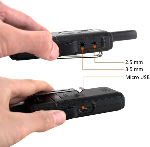 Miniatura 8 de Retevis Walkie Talkies recargables RT18, radios portátiles FRS bidireccionales, PTT dual, VOX, clip de metal, pequeño mini walkie-talkie