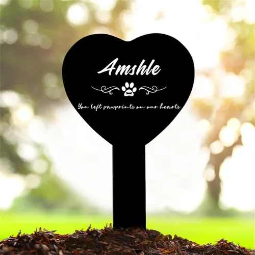 Miniatura 14 de Marcador de metal para tumbas para mascotas, nombre personalizado, estaca de jardín, perro, conmemorativo, alas de ángel, marcador de tumba, hueso