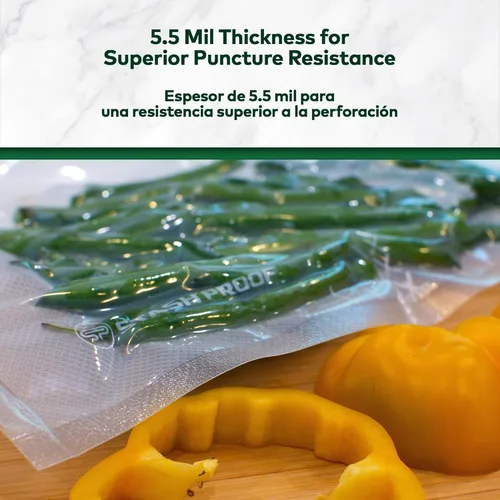 Miniatura 2 de Bolsas de sellado al vacío de 8 x 12 pulgadas (100 unidades) de 5.5 mil (transparentes y transparentes), sin BPA, de grado comercial