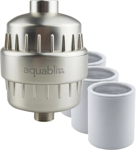 AquaBliss SF100-BN - Filtro de ducha revitalizante con 1 cartucho de filtro revitalizante reemplazable en el interior, más 3 cartuchos de filtro