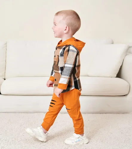 Miniatura 32 de Conjunto de ropa para bebés y niños pequeños, camisa con capucha y pantalones deportivos para otoño e invierno