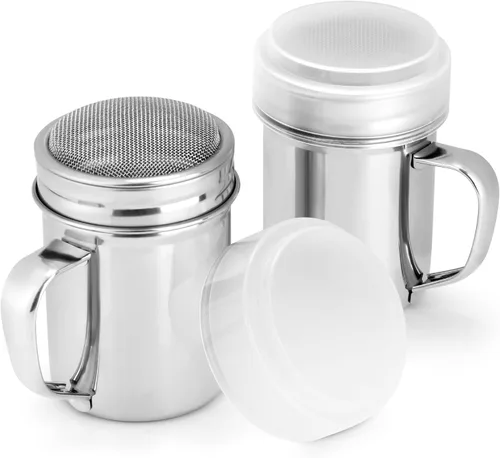 Miniatura 10 de Accmor 1 paquete espolvoreador de azúcar en polvo con mango, espolvoreador de canela tamizador de harina, colador de malla fina de acero inoxidable