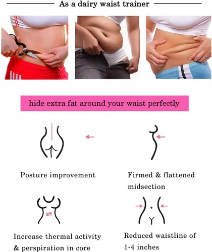 Miniatura 4 de GainKee, corsé para cinturón de clip y cremallera para mujer, neopreno, chaleco de sudor para dar forma al cuerpo Cinturón negro